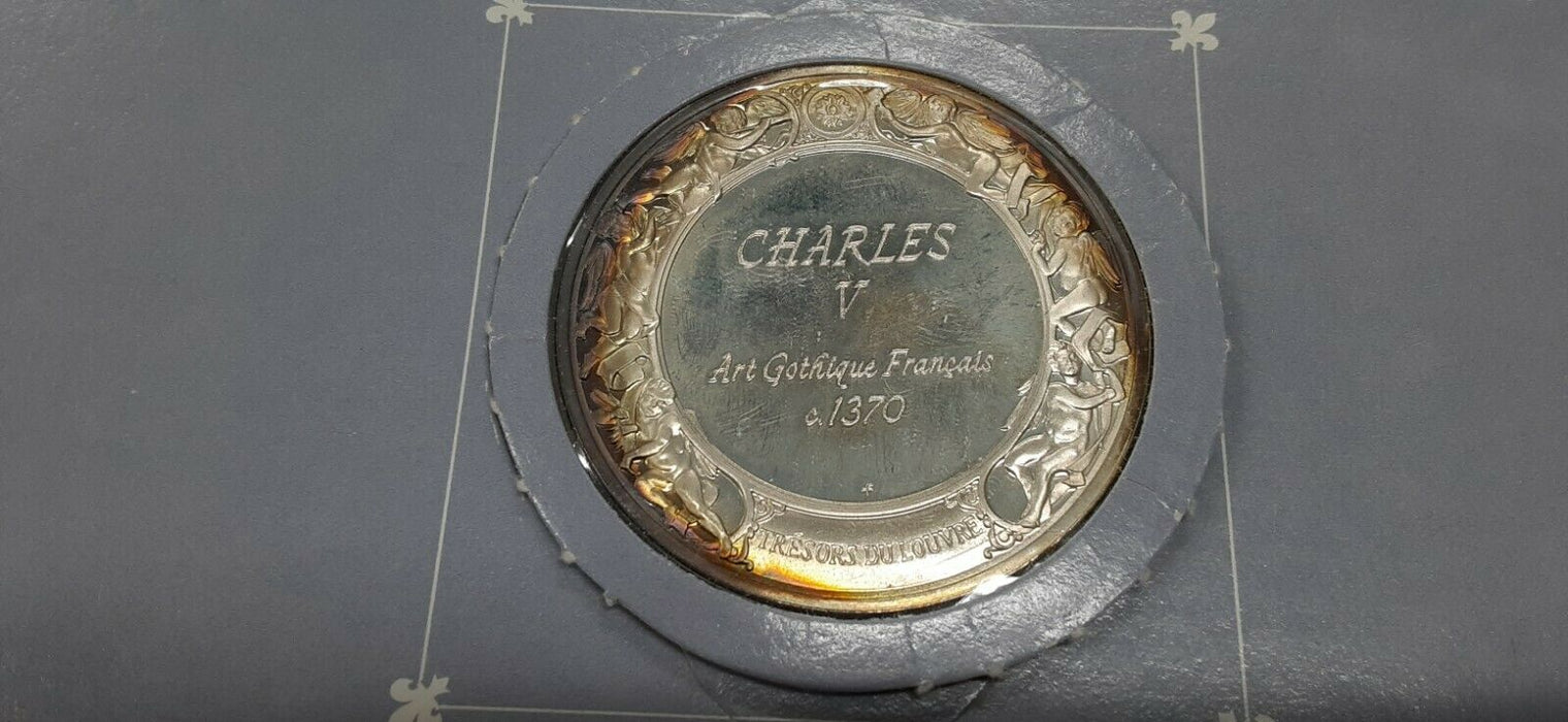 Franklin Mint Treasures of The Louvre .925 Silver Medal- Charles V