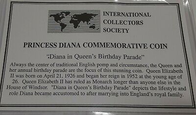 1997 Republic of Liberia 5 Dollar Coin Princess Diana/Queens Birthday w/COA