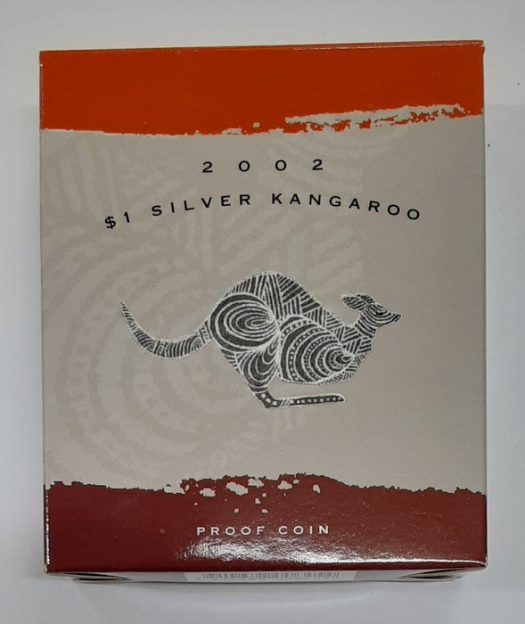 2002 Australia 1 OZ .999 Silver Proof Roo Coin w/ Outer Box, Case & COA