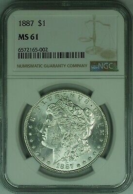1887 Morgan Silver Dollar $1 NGC MS-61 (46)