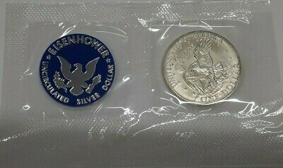 1973-S UNC 40% Silver Eisenhower IKE Dollar Coin with Original US Mint Envelope