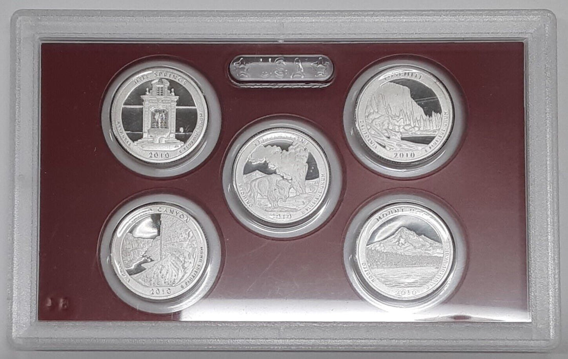 2010 U.S. Mint ATB National Parks Quarters Silver Proof Set NO BOX NO COA