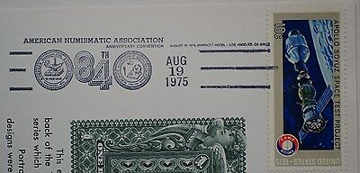 BEP Souvenir Card ANA 1975 /1896 $1 Educational Silver Certificate B32 Cancelled