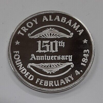 1993 Troy, Alabama Sesqui-Centennial Probably Silver Proof Medal in Capsule