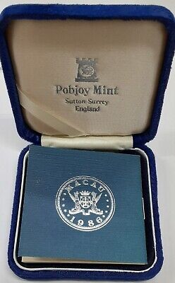 1986 Macau Sterling Silver 100 Patacas Year of the Tiger Coin - Proof in Case