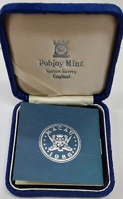 1986 Macau Sterling Silver 100 Patacas Year of the Tiger Coin - Proof in Case