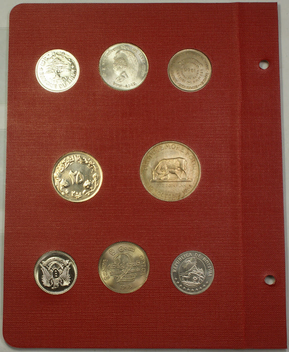 1968 Complete RED FAO World 48-Coin Album With Silver/Proof Coins As Issued