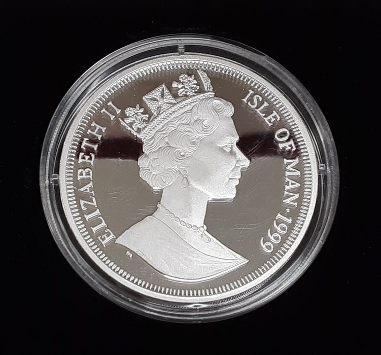 Isle of Man 1999 1 Crown Silver Proof Coin - British Blue Cat - W/Box & COA