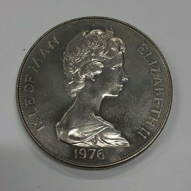 Isle of Man 1976 1 Crown Coin Uncirculated - Centennial of the Horse Tram