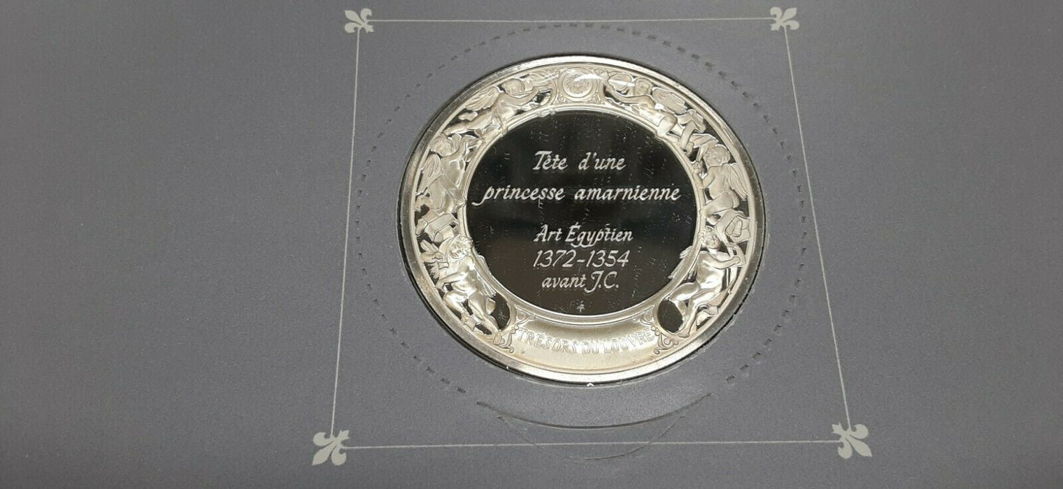 Franklin Mint Treasures of The Louvre .925 Silver Medal- Amarnian Princess