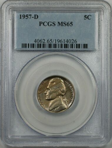 1957-D Nickel 5c Coin PCGS MS-65 1H