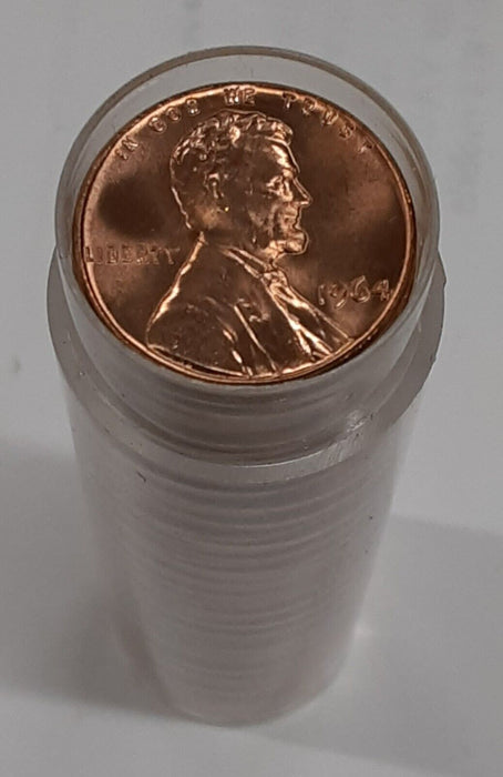 1964 United States Roll Of BU Lincoln Cents - 50 Coins Total in Tubes/OBW