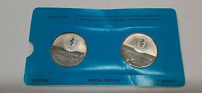 History of Dentistry .925 Silver PF Medals Franklin Mint- G.Snow/CE.Kells