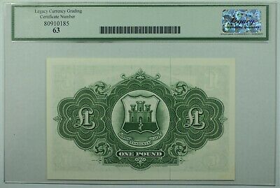 1971 Gibraltar 1 Pound Note SCWPM#18b Legacy Choice New 63