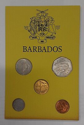 1973 Barbados 5 Coin UNC Set in Card