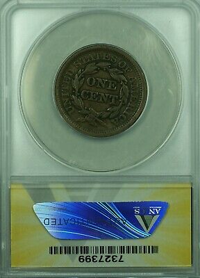 1851 Braided Hair Large Cent ANACS VF-30 Details Scratched (43)
