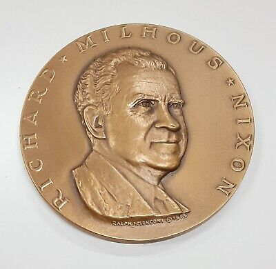 1969 Richard Nixon Inaugural Bronze Medal 2.75" Diameter By MACo - No Pkg.