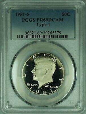 1981-S US Kennedy Clad Half Dollar 50c Coin Type 1 PCGS PR-69 DCAM Deep Cameo