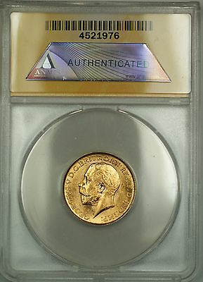 1911-C Canada Sovereign Gold Coin ANACS MS-62