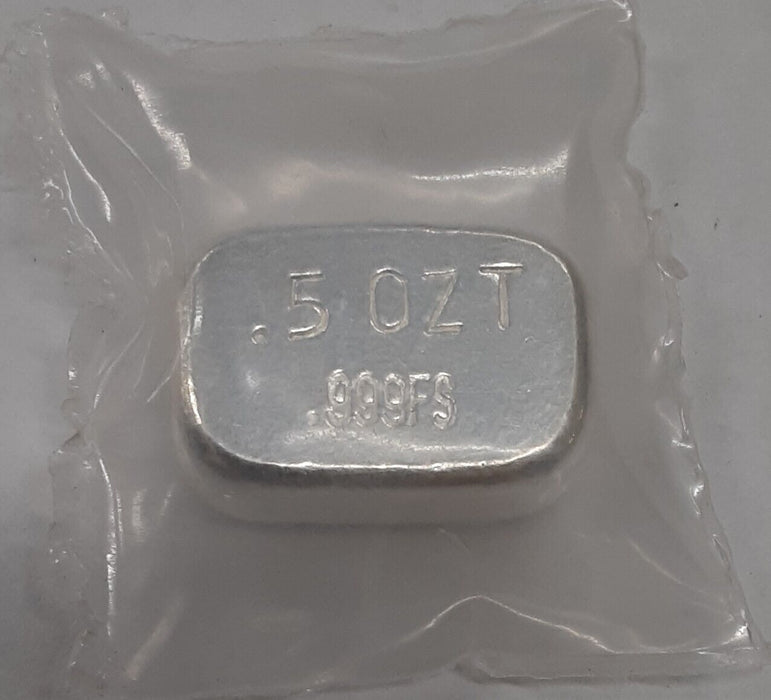 Yeagers Poured Silver 1/2 Troy Oz .999 Fine Silver Poured Bar See Photos