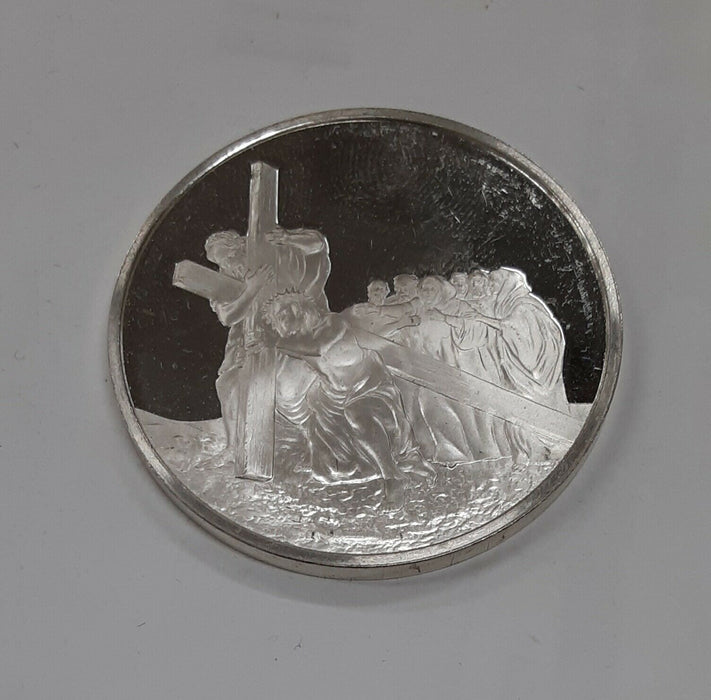 Franklin Mint Life of Christ .925 Silver Medal by Benvenuti-Way of the Cross