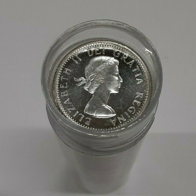 1960 Canada BU Roll Of 80% Silver 10 Cents 'Dimes' 50 Coins Total