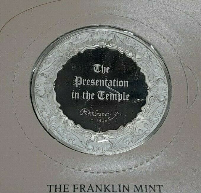 Franklin Mint Genius/Rembrandt PR .925 Silver Medal-Presentation/Temple in Card