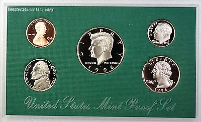 1996-S US Mint Proof Set 5 Gem Coins w/ Box & COA