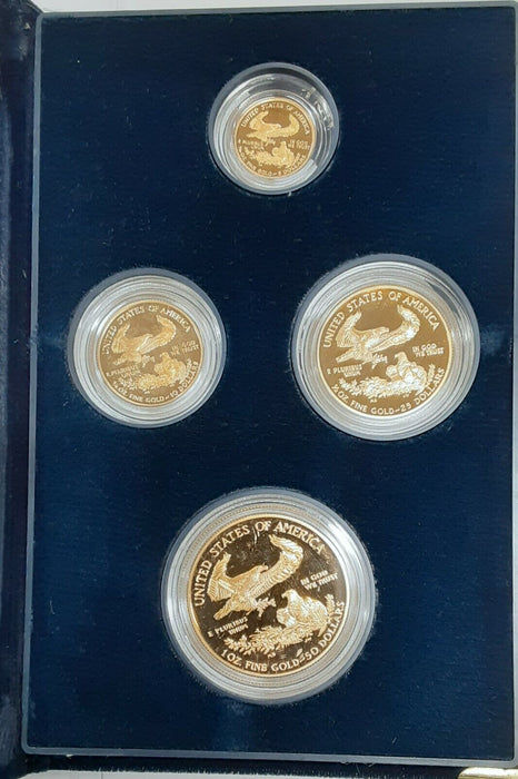 2000 American Eagle Gold 4 Coin Set Proof Coins in US Mint Box w/COA