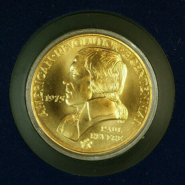 1975 Paul Revere Lexington Concord Medal American Revolution Bicentennial OGP