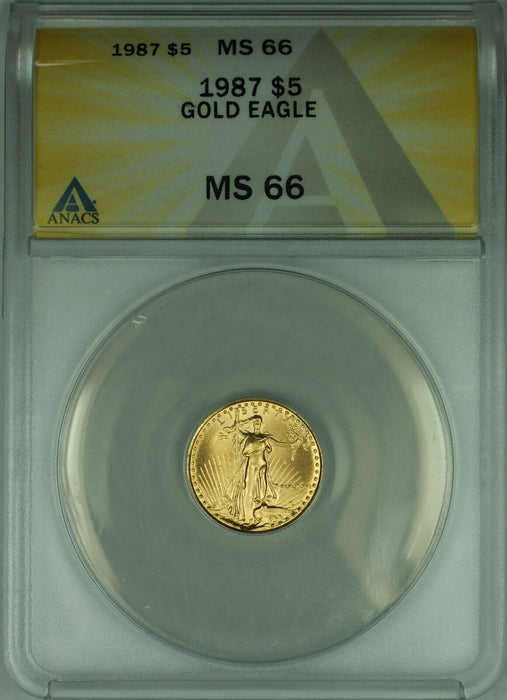 1987 Gold American Eagle 1/10th Ounce $5 AGE Coin ANACS MS-66