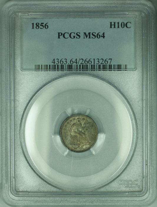 1856 PCGS MS-64 Seated Liberty Silver Half Dime 5c Toned AKR