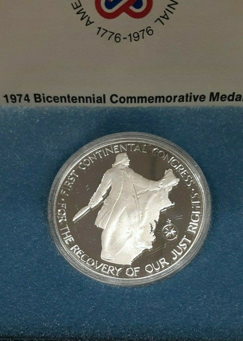 1974 John Adams American Revolution Bicentennial Silver Medal in OGP