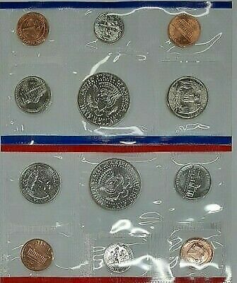 1995 P&D United States 10 Coin BU Mint Set In Mint Plastic/NO Envelope & COA