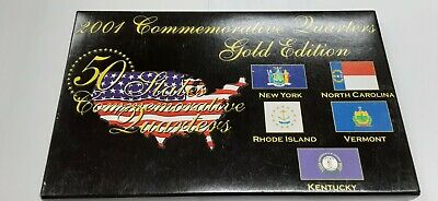 2001 Gold Ed Commem Quarters 5 Coin Set 50 States Program-BU in Plastic Case