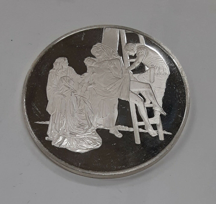 Franklin Mint Life of Christ .925 Silver Medal by Benvenuti- Pieta