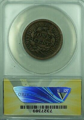 1851 Braided Hair Large Cent ANACS VF-35 Details Corroded-Scratched (43)