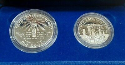 1986-S Statue of Liberty Commemorative Proof 2 Coin Set - $1 & Half Dol. in OGP