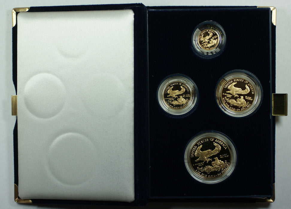 1993 American Gold Eagle 4 Coin Proof Set in Box w/ COA