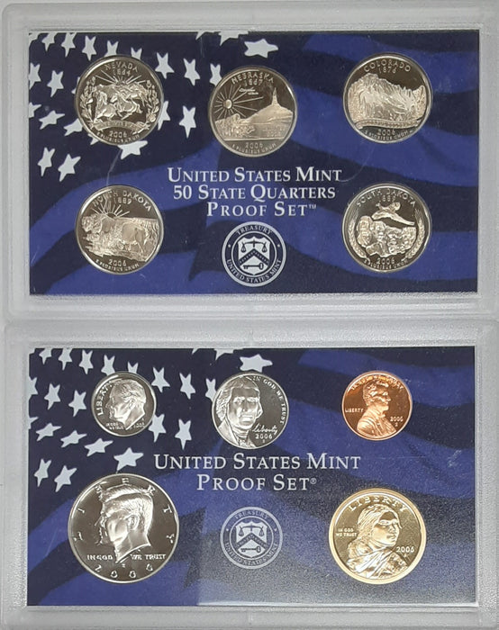 2006 US Mint Clad Proof Set, 10 Beautiful GEM Coins - NO Box & COA