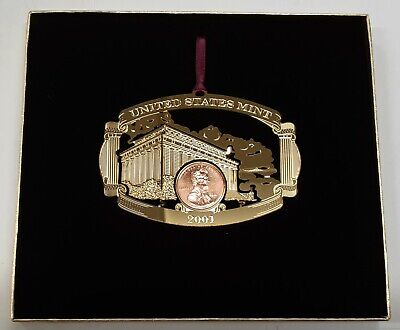 2001 U.S. Mint Holiday Ornament - Lincoln Cent in OGP
