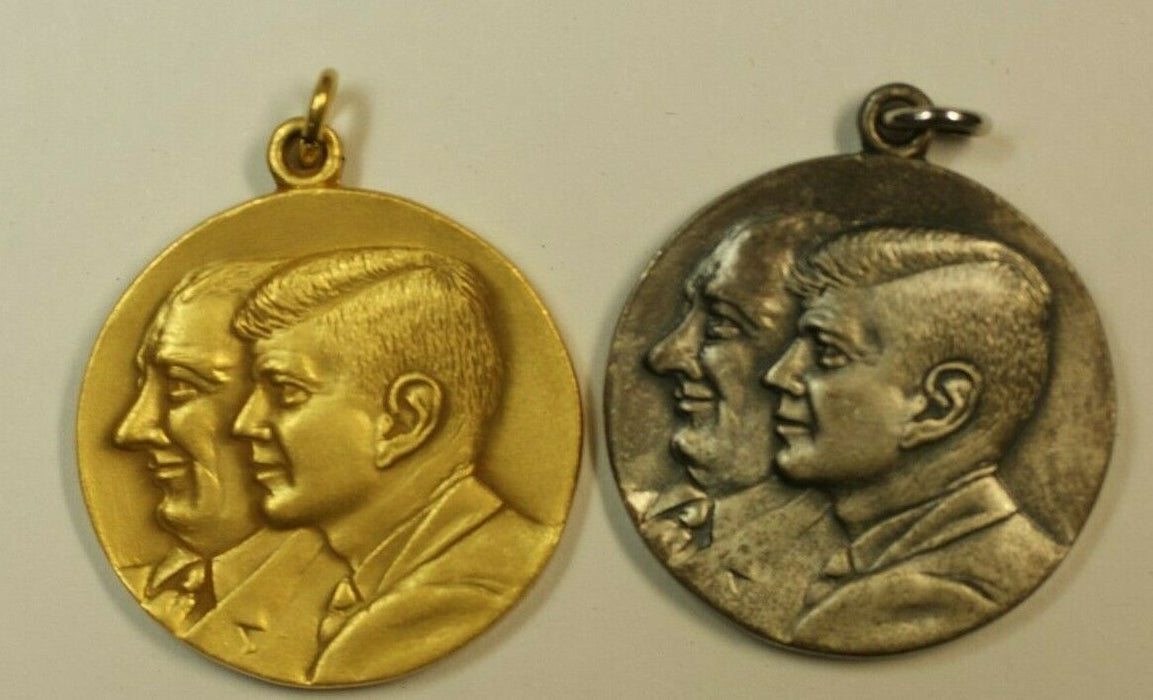 Kennedy Johnson Inaugural Ball Medals 1/10 oz Gold filled and Silver