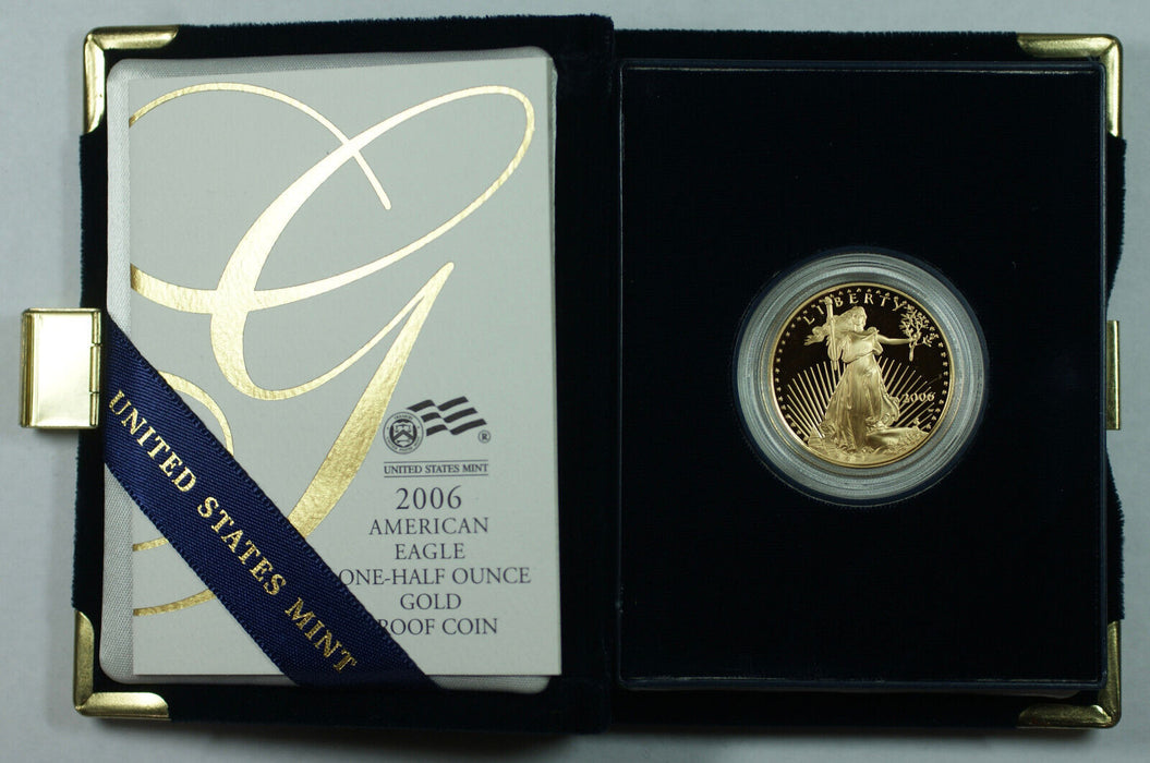 2006-W American Eagle 1/2 Oz Gold Proof Coin in Box w/ COA