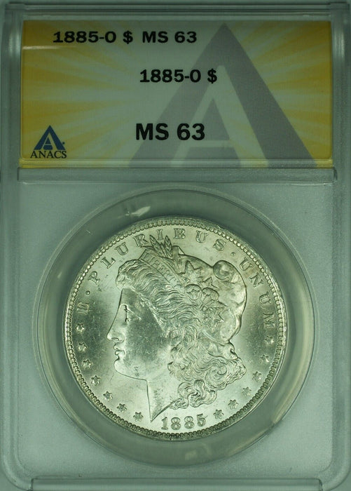 1885-O Morgan Silver Dollar S$1 ANACS MS-63 (26A)