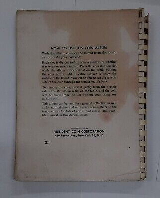 Vintage President Empty Coin Album-US Dimes Can Hold 105 Dimes USED