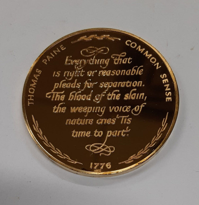 Thomas Paine Quote Gold Plated Medal P/L in Capsule - See Photos