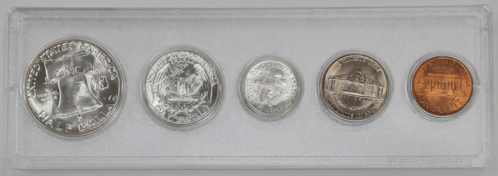 1961 US Uncirculated Year Set with Silver Half Quarter and Dime 5 Coins Total