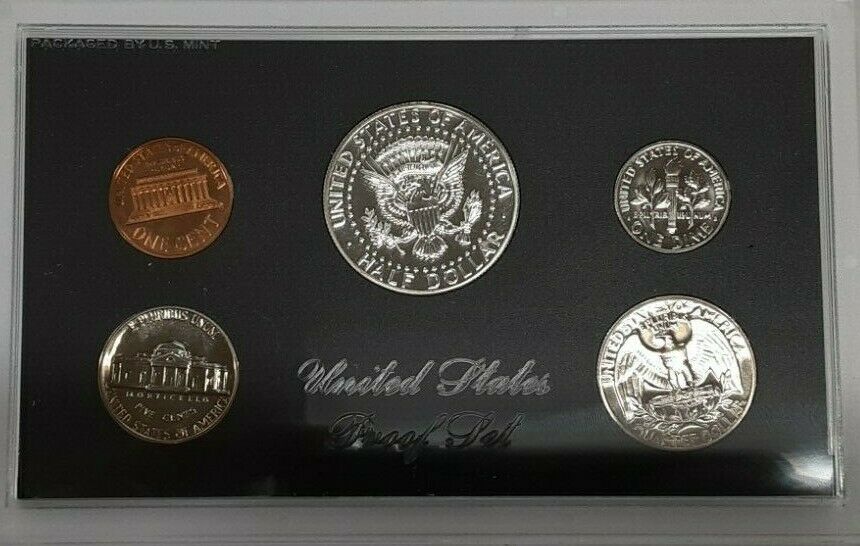 1968-S US Mint 5 Coin Proof Set with 40% Silver Kennedy Half as Issued