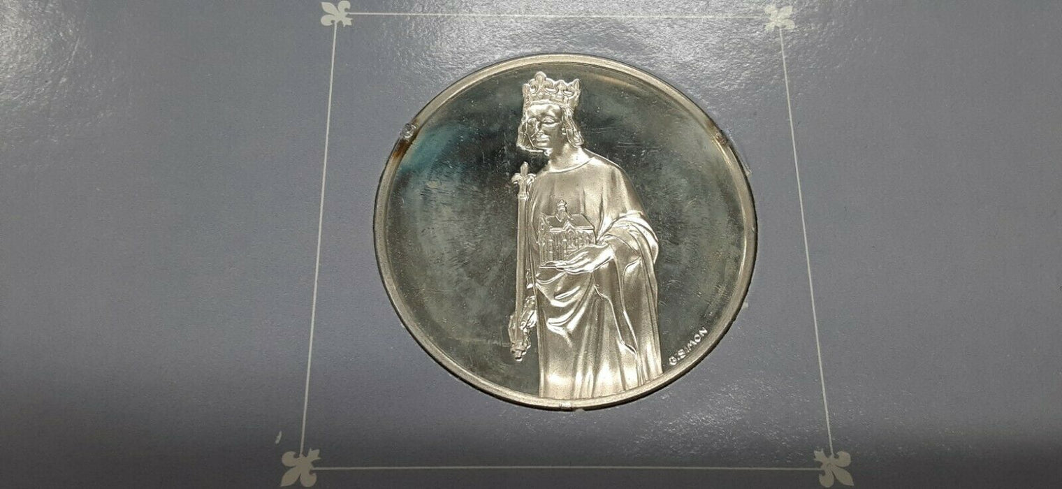 Franklin Mint Treasures of The Louvre .925 Silver Medal- Charles V