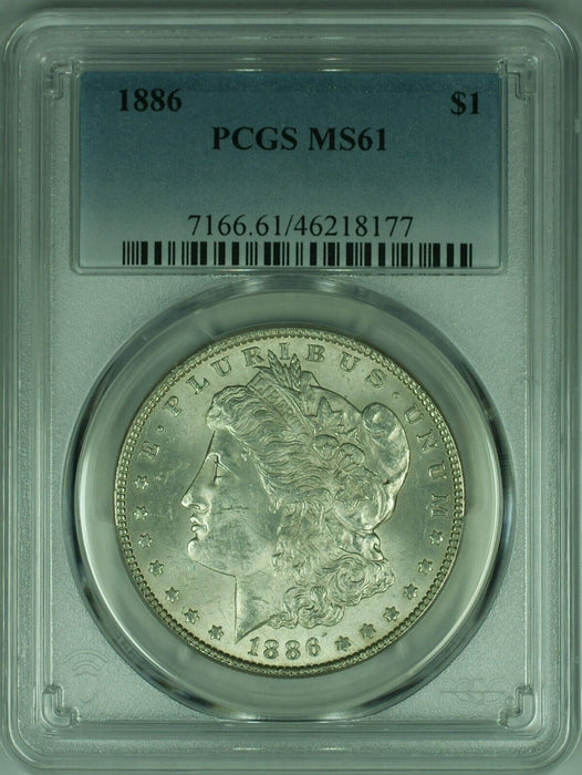 1886 Morgan Silver Dollar Coin PCGS MS-61 (47A)